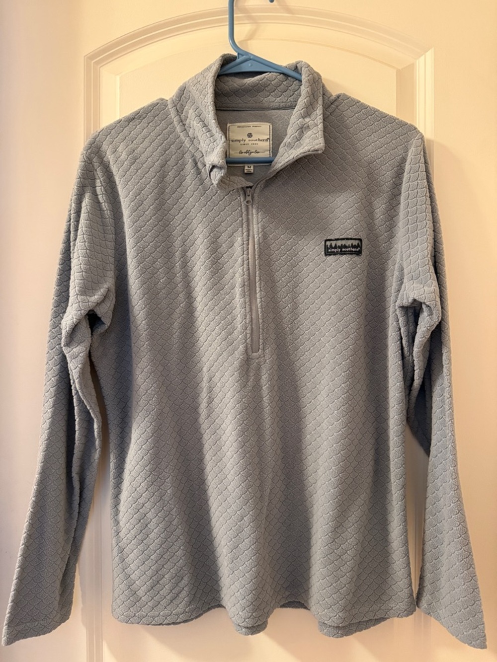 Simply southern Light Gray Quilted Half-Zip Fleece Pullover